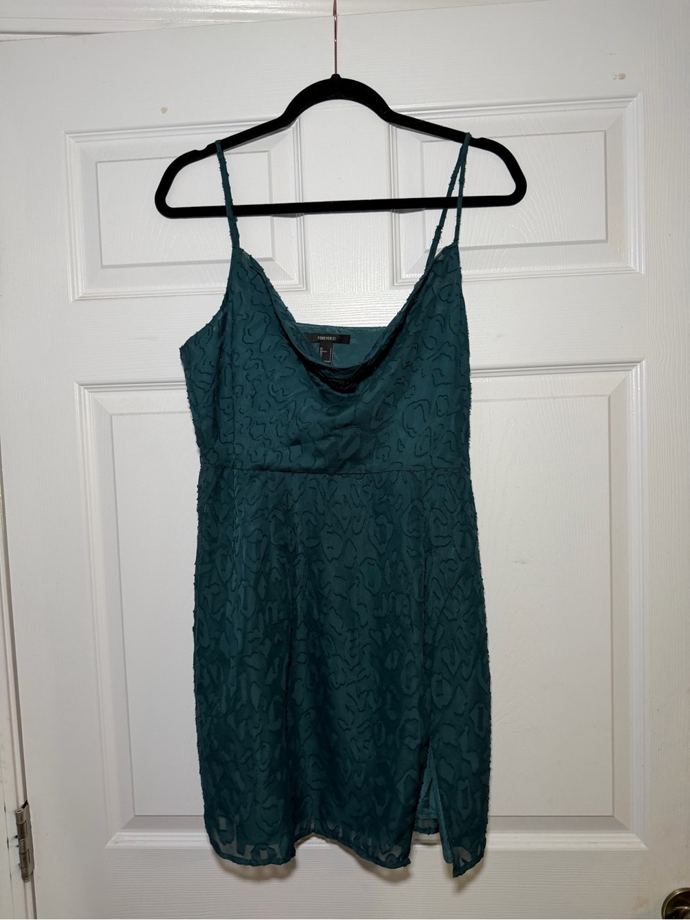 Forever 21 Teal Cowl Neck Mini Dress